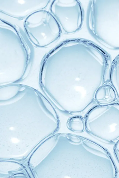 Macro view of clear gel bubbles