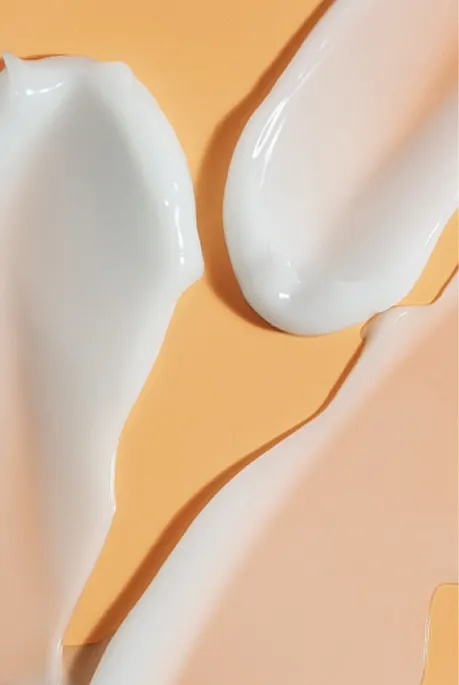 Cream texture samples in the Refen formulation lab